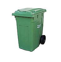 עגלת אשפה 360 עם גלגל 300 + פעמון שחור + הטבעה